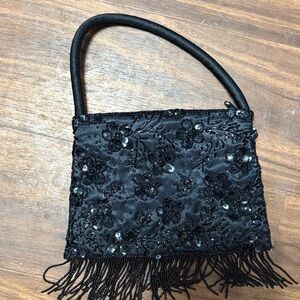Elegant Black Beaded evening purse bag